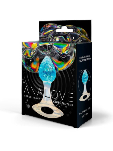 Голубоватая анальная пробка с ручкой - 8,5 см. фото 4 Голубоватая анальная пробка с ручкой - 8,5 см. фото 4