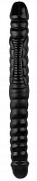 Черный двухсторонний спиралевидный фаллоимитатор - 42,5 см.
