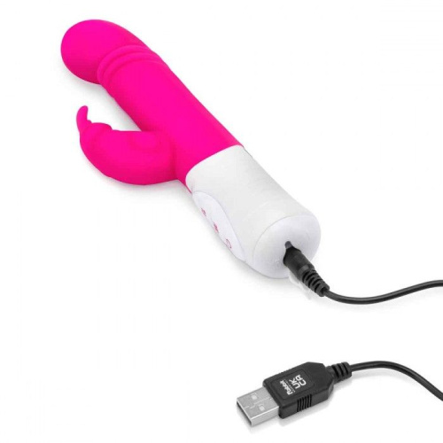 Розовый массажер для G-точки Slim Shaft thrusting G-spot Rabbit - 23 см. фото 6