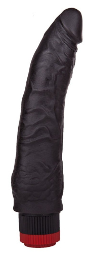 Чёрный вибратор-реалистик без мошонки - 21,5 см.