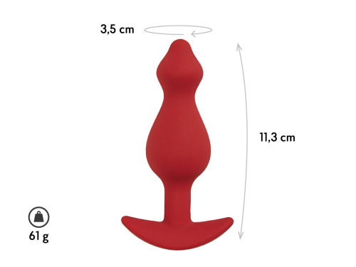 Бордовая анальная пробка Libra M - 11,3 см. фото 3