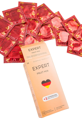 Ароматизированные презервативы EXPERT Fruit Mix - 12 шт.(+3 в подарок) фото 3