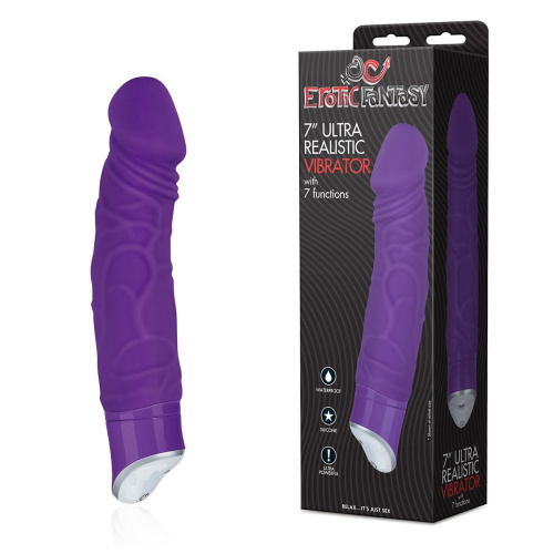 Фиолетовый реалистичный вибратор с 7 режимами - 16 см. фото 2