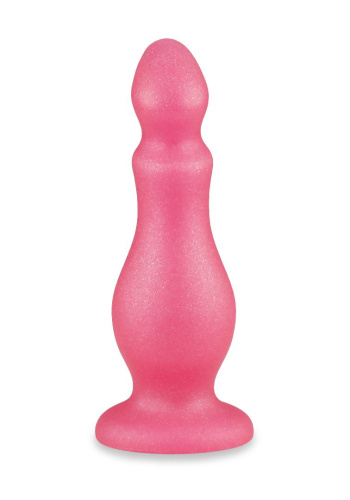 Розовая фигурная анальная пробка - 14 см. фото 3