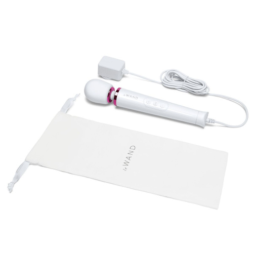 Белый проводной вибратор Le Wand Petite Vibrating Massager - 25 см. фото 5