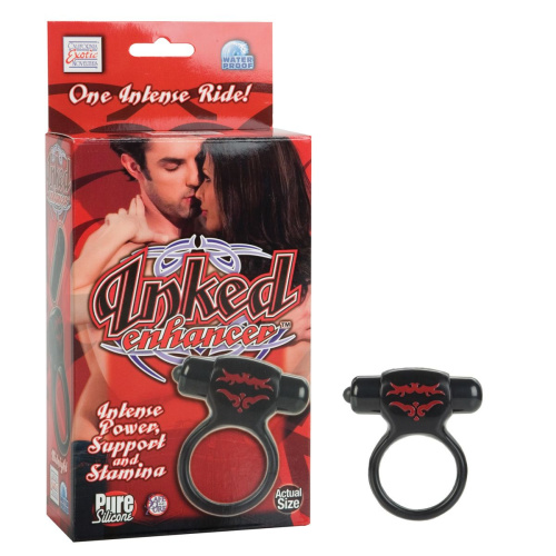 Черное виброколечко Inked фото 2