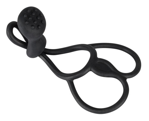 Кoльцо для пениса и мошонки Triple с клиторальным стимулятором фото 2