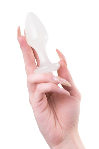 Белая акриловая анальная втулка - 9,5 см. фото 4