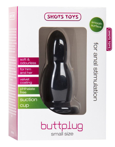 Чёрная анальная пробка Buttplug Small - 9,4 см. фото 2