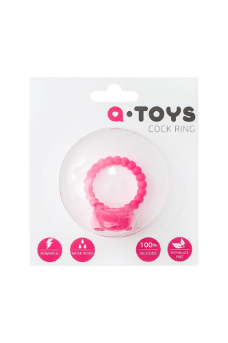 Розовое виброкольцо на пенис A-toys из силикона фото 3