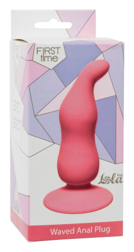 Розовая анальная пробка Waved Anal Plug Pink - 11 см. фото 2