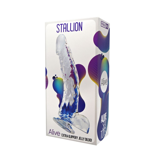 Прозрачный фаллоимитатор на присоске Stallion Jelly Dildo - 22 см. фото 2