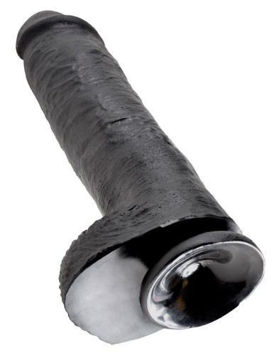 Черный фаллоимитатор-гигант на присоске - 28 см. фото 2