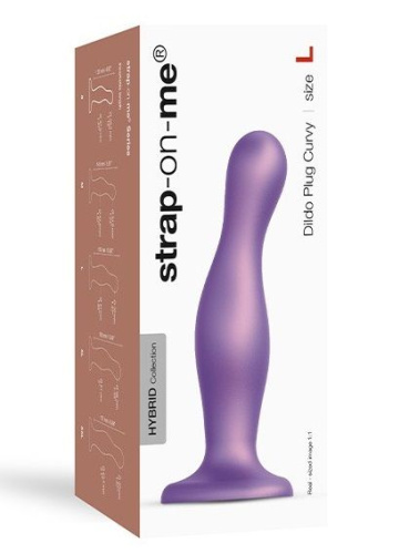 Фиолетовая насадка Strap-On-Me Dildo Plug Curvy size L фото 2