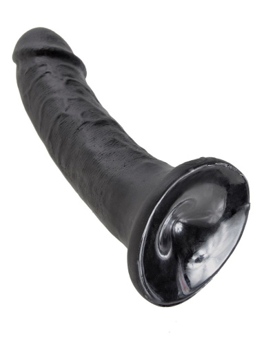 Чёрный фаллоимитатор с присоской 6  Cock - 15,2 см. фото 3