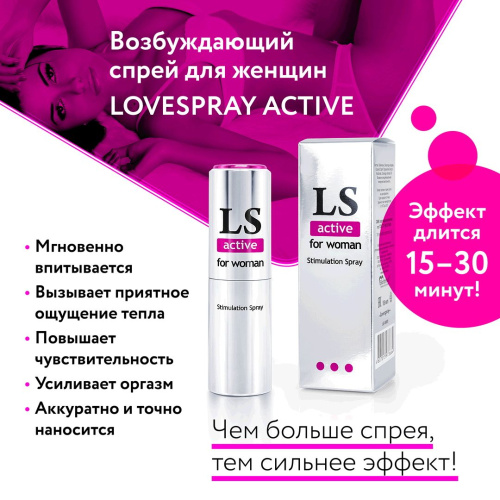 Спрей-стимулятор для женщин Lovespray Active Woman - 18 мл. фото 4