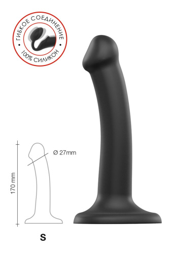 Черный фаллос на присоске Silicone Bendable Dildo S - 17 см. фото 9 Черный фаллос на присоске Silicone Bendable Dildo S - 17 см. фото 9