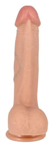 Телесный реалистичный фаллоимитатор REAL с трусиками для страпона - 23 см. фото 4