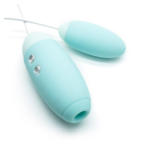 Аквамариновое виброяйцо с вакуум-волновым действием Kiss Toy Miss VV фото 2