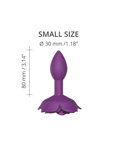 Фиолетовая анальная пробка с ограничителем-розой Open Rose Size S Butt Plug фото 2