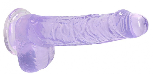 Фиолетовый фаллоимитатор Realrock Crystal Clear 9 inch - 25 см. фото 2