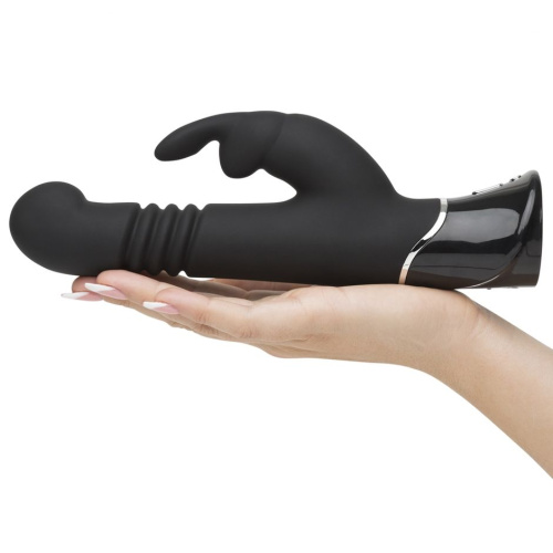 Черный хай-тек вибратор Greedy Girl Thrusting Rabbit Vibrator - 22,8 см. фото 6