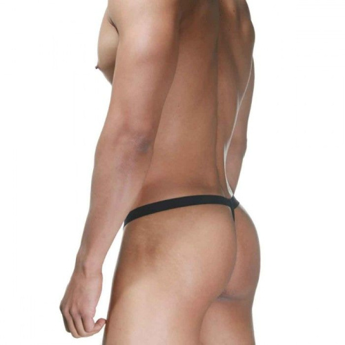 Красно-черные мужские стринги с серебристыми кольцами фото 2 Красно-черные мужские стринги с серебристыми кольцами фото 2