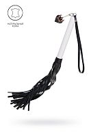 Плеть с белой рукоятью и чёрными хлыстами - 50 см.