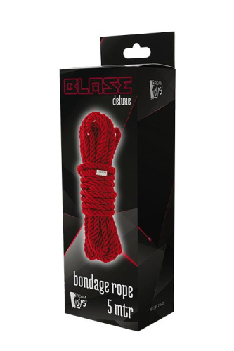 Красная веревка для шибари DELUXE BONDAGE ROPE - 5 м. фото 2