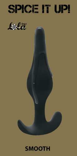 Чёрная анальная пробка Smooth - 12,5 см. фото 3