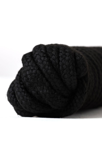 Черная текстильная веревка для бондажа - 1 м. фото 6