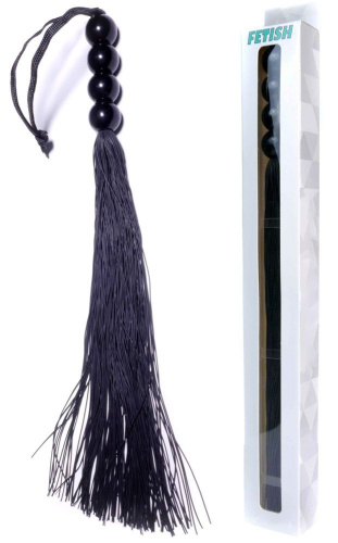 Черная силиконовая плеть - 37 см. фото 2