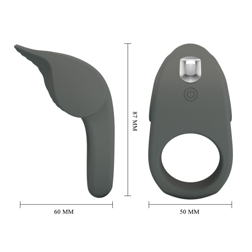 Серое эрекционное кольцо с вибростимуляцией клитора Alto фото 4 Серое эрекционное кольцо с вибростимуляцией клитора Alto фото 4