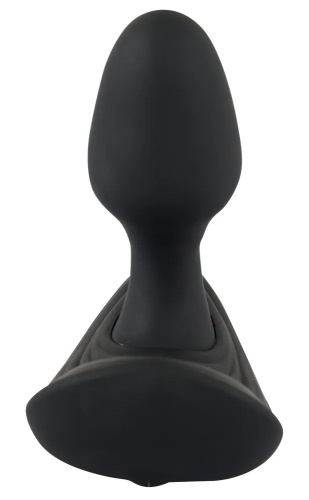 Черный вибростимулятор простаты Butt Plug с функцией расширения - 10,7 см. фото 4