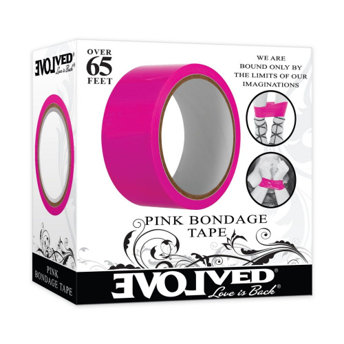 Розовая лента для бондажа Pink Bondage Tape - 20 м. фото 7