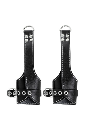 Черные подвесы с белой строчкой фото 3