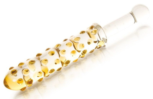 Стеклянный анальный фаллос с выпуклыми точками - 24 см. Стеклянный анальный фаллос с выпуклыми точками - 24 см.