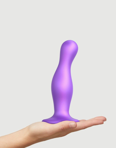 Фиолетовая насадка Strap-On-Me Dildo Plug Curvy size L фото 3