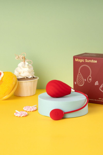 Красное виброяйцо Magic Motion Sundae фото 6