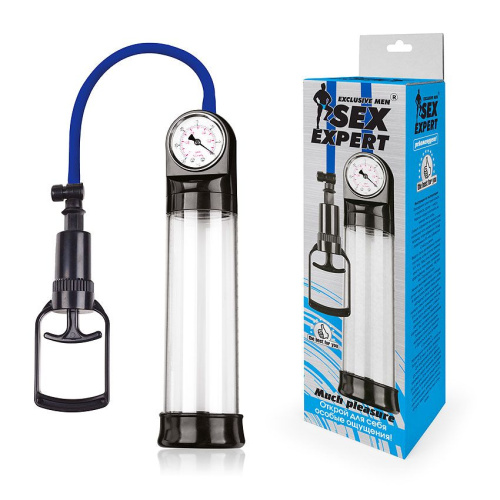 Прозрачная вакуумная помпа Sex Expert с манометром фото 2 Прозрачная вакуумная помпа Sex Expert с манометром фото 2