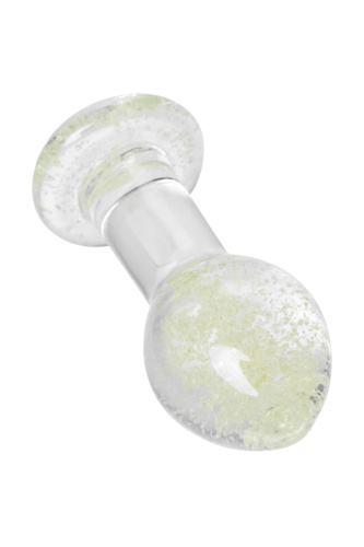 Прозрачная, светящаяся в темноте анальная втулка - 6,5 см. фото 3