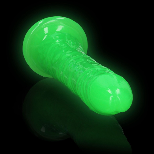 Зеленый люминесцентный фаллоимитатор на присоске - 22 см. фото 4