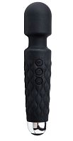 Черный перезаряжаемый wand-вибратор - 20,5 см.