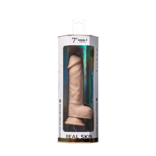 Телесный фаллоимитатор на присоске Real Skin Model 1 - 17,8 см. фото 6