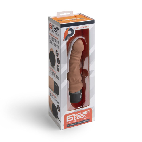 Кофейный вибратор-реалистик 6  Realistic Vibrator - 17 см. фото 4