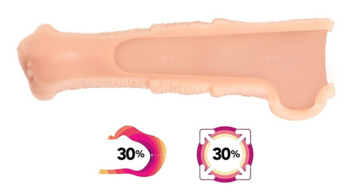 Телесная фантазийная насадка на член Cock Sleeve Size M фото 3