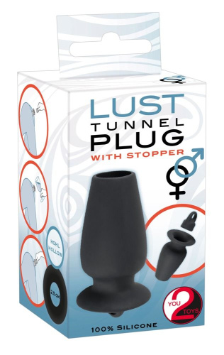 Пробка-туннель с заглушкой Lust Tunnel Plug with Stopper фото 6