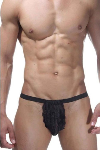 Мужские трусы-стринги с кружевом Мужские трусы-стринги с кружевом