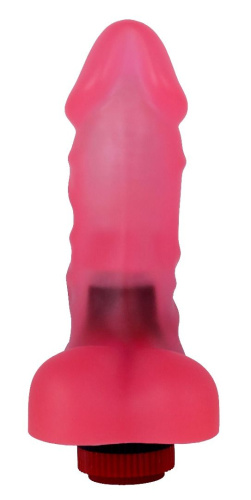 Розовый гелевый вибратор-реалистик - 16,5 см. фото 4