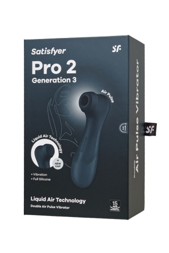 Черный вакуумный стимулятор клитора Satisfyer Pro 2 Generation 3 фото 7